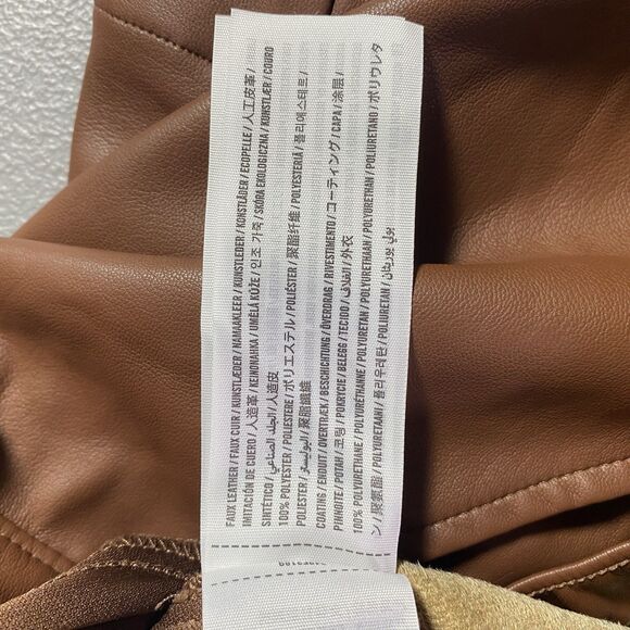 HOLLISTER Shorts Ultra High Rise Faux Leather Front Pockets Fall Womens L Brown - Picture 8 of 8